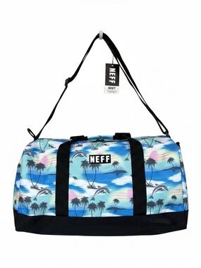 Neff Blue Tropical Dolphin Print Duffel Bag